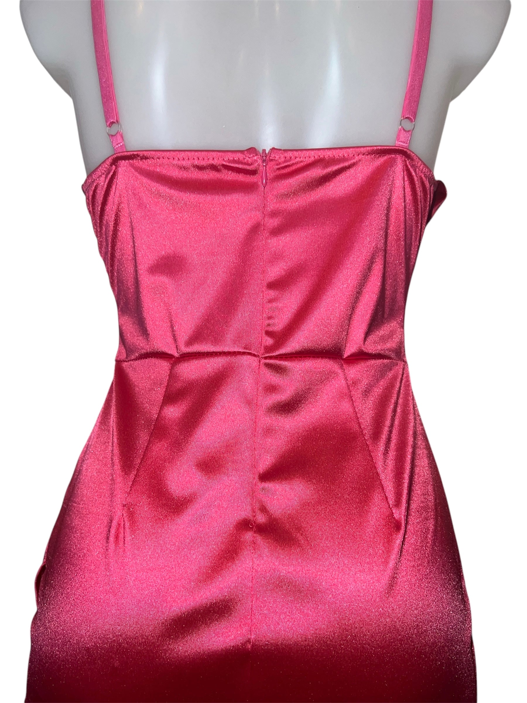 *limitiert* Satin Kleid mit Korsett-Opik - Pink