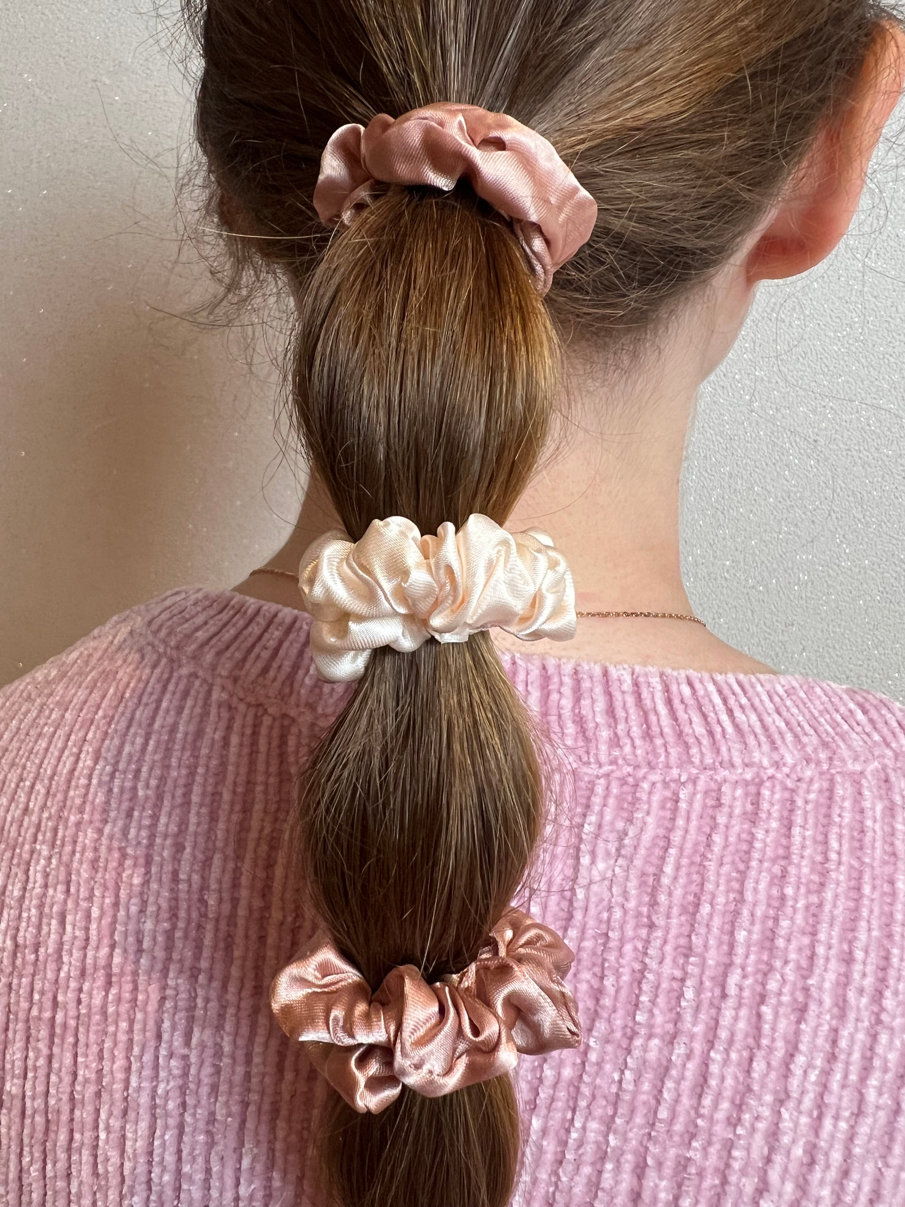 Satin Scrunchies 4er Set | Golden Hour