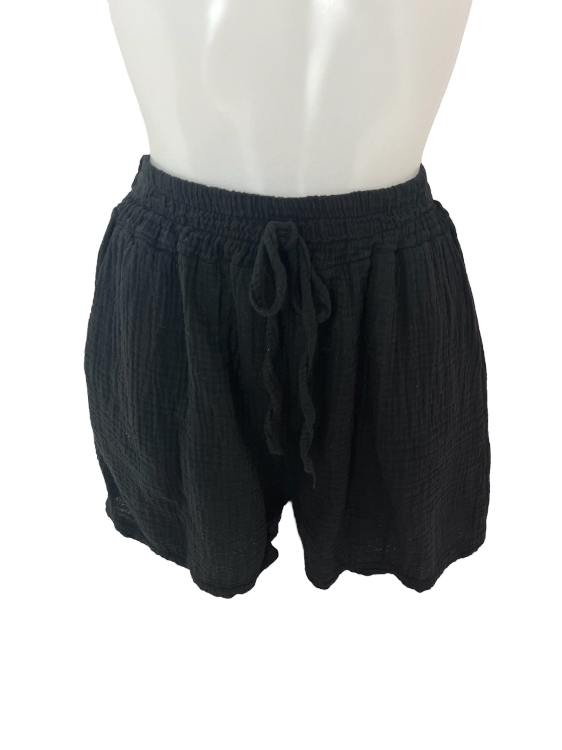 Musselin Shorts - Schwarz