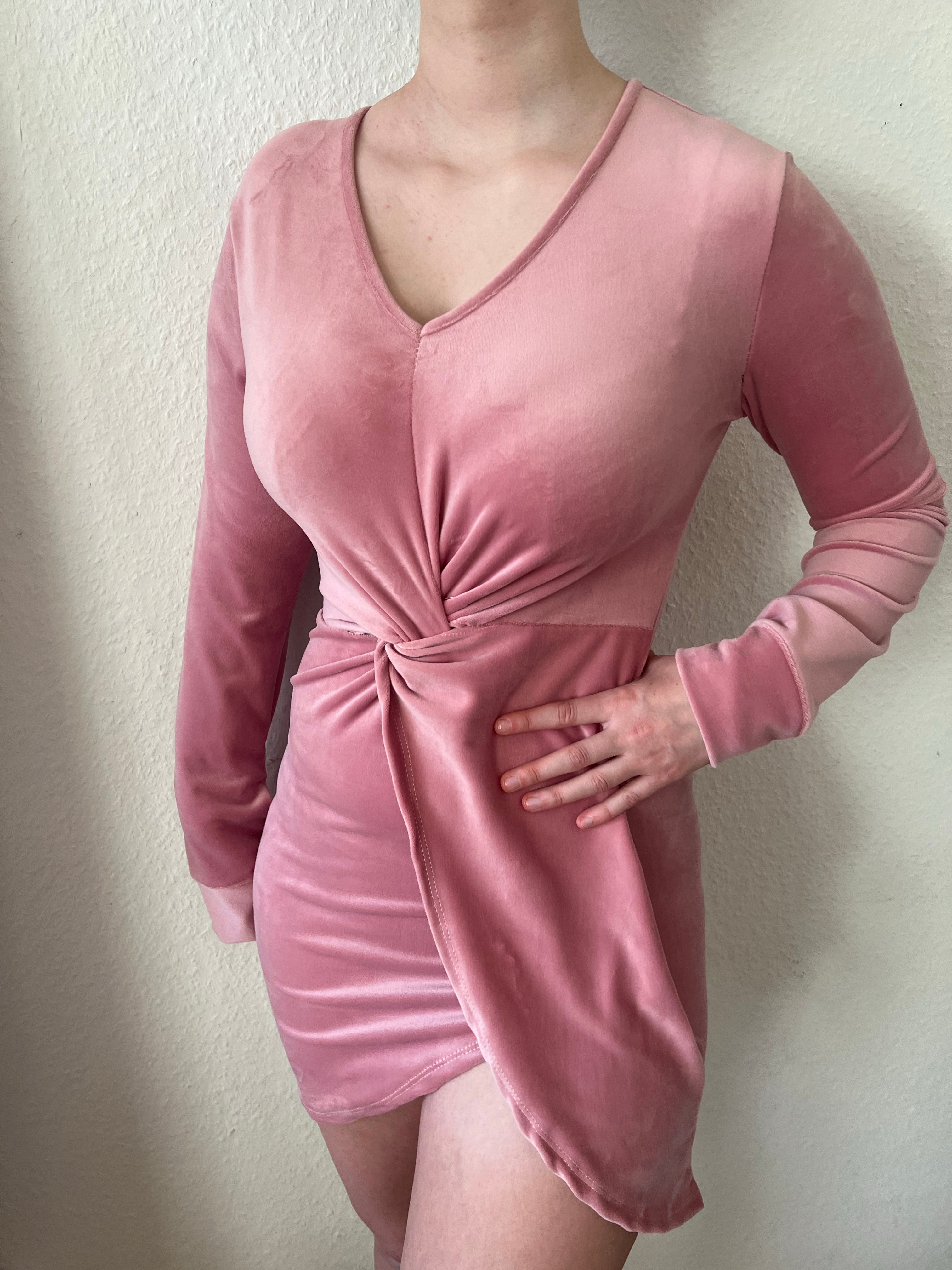 Samt Kleid - Rosa